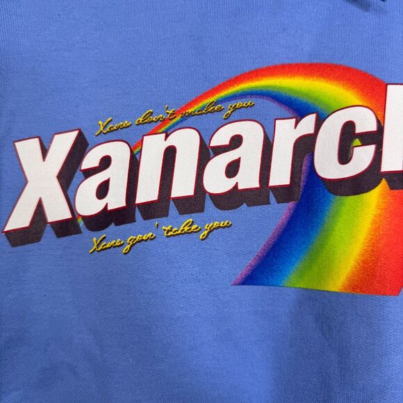 Lil Xan Hoodie Mens Medium Anarchy Tour Candy Print Official Merch Music Blue M - Picture 6 of 12